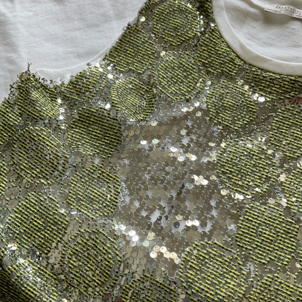 Zara Trafaluc Green and Silver Sequin Dress - Picture 10 of 16